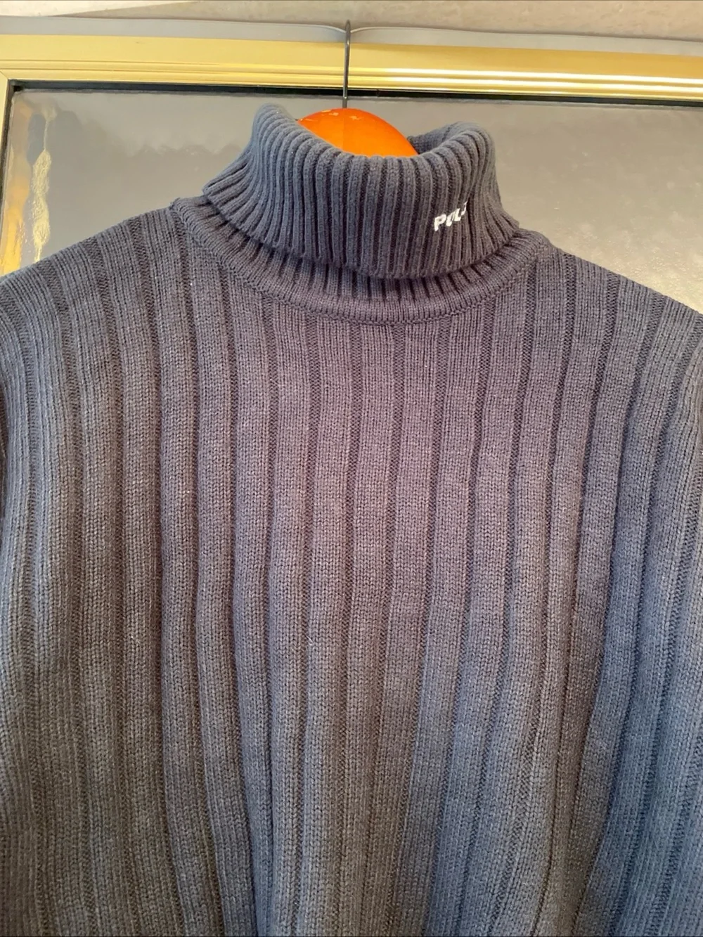 VTG Polo By Ralph Lauren Dark Gray Ribbed Turtleneck Long Sleeve Sweater 2XL